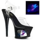 MOON-709SK Black Faux Leather Platform Sandal 11