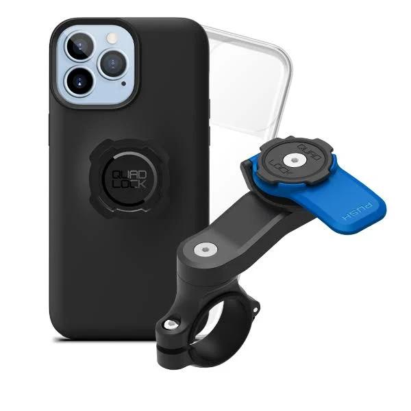 Motorcycle Handlebar Mount and Case For iPhone 13 Pro Max by Quad Lock