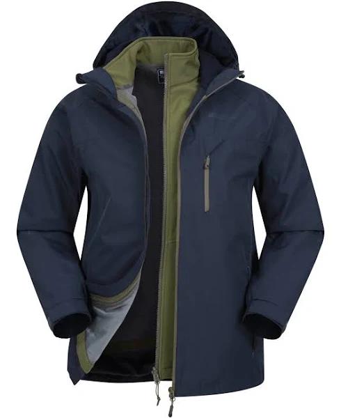 Mountain Warehouse Brisk Extreme Mens 3-in-1 Waterproof Jacket - Navy | Size S