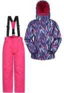 Mountain Warehouse Kids Printed Ski Jacket & Pant Set - Light Pink | Size 13