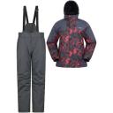 Mountain Warehouse Mens Printed Ski Jacket and Pants Set - Grey | Size M