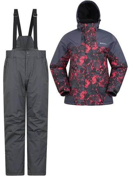 Mountain Warehouse Mens Printed Ski Jacket and Pants Set - Grey | Size XS
