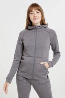 Mountain Warehouse Merino Womens Full-Zip Hoodie - Grey | Size 12