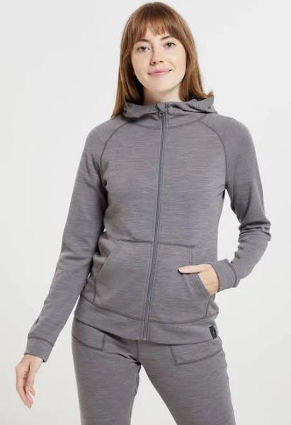 Mountain Warehouse Merino Womens Full-Zip Hoodie - Grey | Size 12
