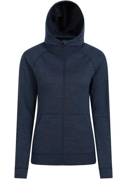 Mountain Warehouse Merino Womens Full-Zip Hoodie - Navy | Size 20