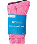 Mountain Warehouse Outdoor Womens Walking Socks 3-Pack - Burgundy | Size 6-9