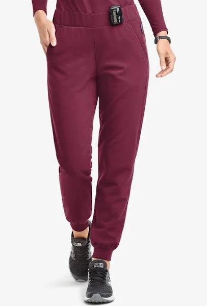 Movement by Butter-Soft Flat Front Jogger Scrub Pants - XL - Wine