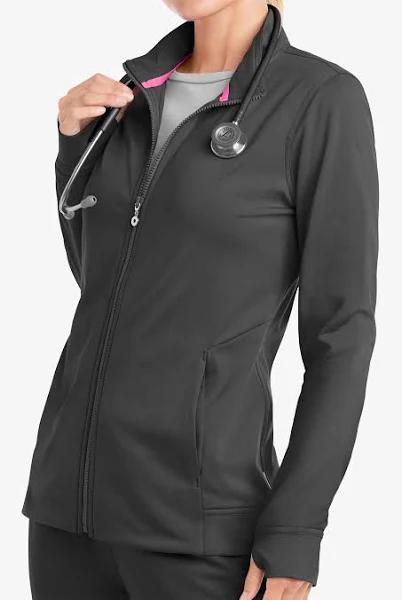 Movement by Butter-Soft Long Sleeve Zip Front Warm-Up Jacket - 2x - Pewter