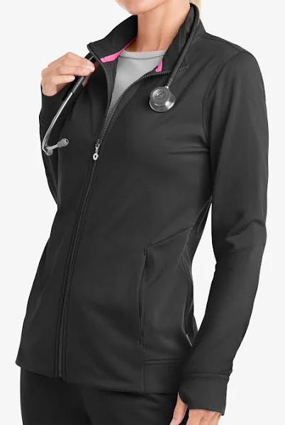 Movement by Butter-Soft Long Sleeve Zip Front Warm-Up Jacket - XL - Black