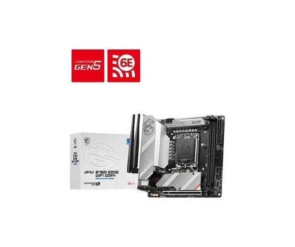 MSI LGA1700 Mini-ITX Motherboard, PCIe 5.0, Wi-Fi 6E - MPG B760I Edge ...