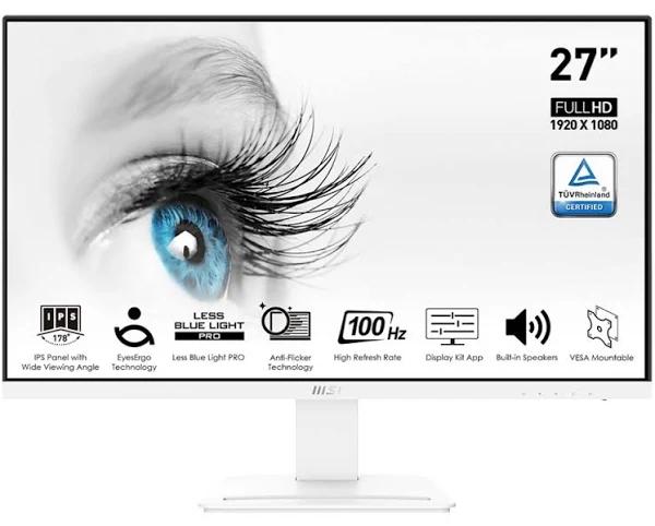 MSI Pro MP273AW 27" FHD IPS 1ms 100Hz Business Monitor - White