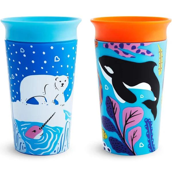 Munchkin Miracle 360 Sippy Cup Wild Love Orca Polar 266ml 2pk