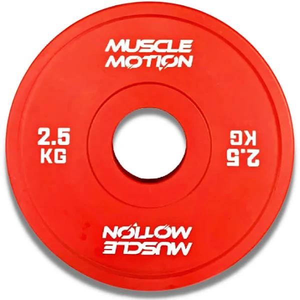 Muscle Motion Coloured Cast Iron Fractional Change Plates, Pair of 2.5kg