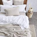 MyHouse Pure European Linen Quilt Cover Set Double White