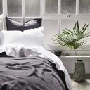 MyHouse Pure European Linen Quilt Cover Set Moss / Super King