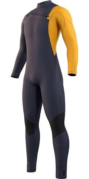 Mystic Marshall 2022 Fullsuit 3/2mm Fzip, XS / Blue/Mustard-444