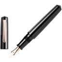 Nakaya Writer Fountain Pen Black Hairline, Piccolo, Ebonite, Ruthenium (Nib: EF)