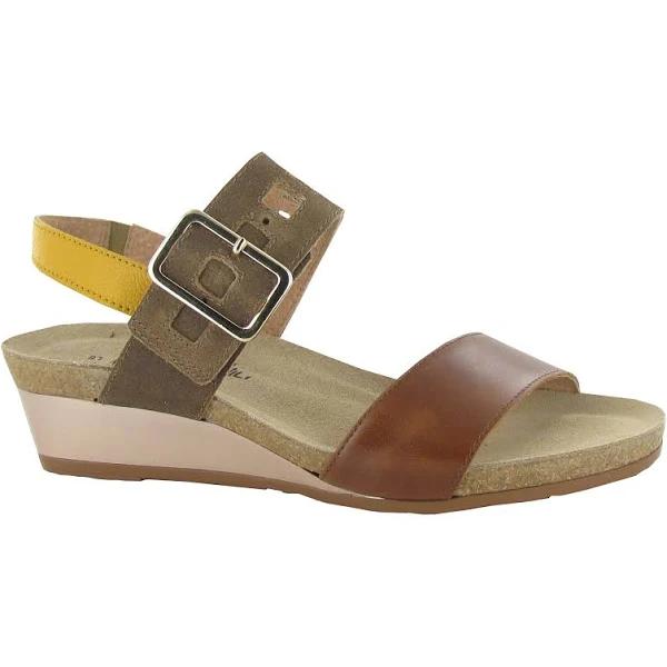 Naot Dynasty - Women's Sandal - Maple Brown/Antique Brown/Marigold 36 Medium