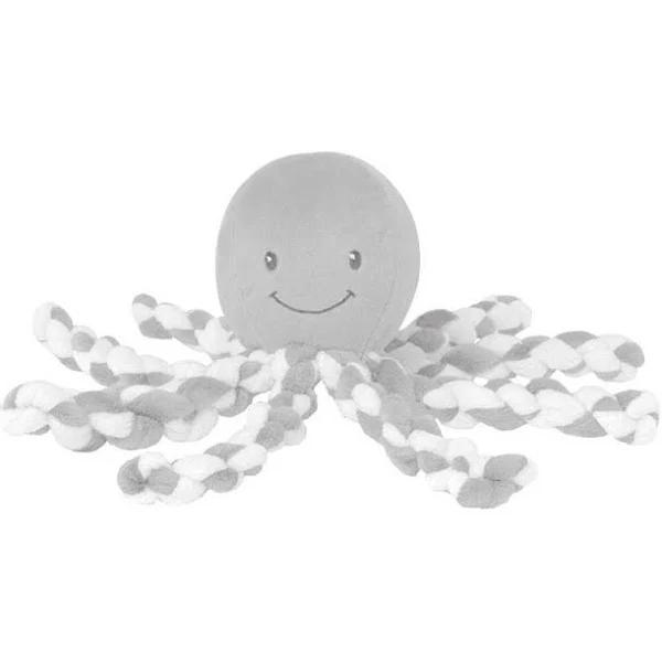 Nattou Octopus Plush Toy, White/Grey