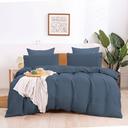 Natural Home 100% European Flax Linen Quilt Cover Set Washed Blue Double Bed