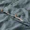 Natural Home 100% European Flax Linen Quilt Cover Set Washed Blue Double Bed