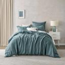 Natural Home 100% European Flax Linen Quilt Cover Set Washed Blue Double Bed