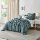 Natural Home 100% European Flax Linen Quilt Cover Set Washed Blue Double Bed