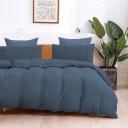 Natural Home 100% European Flax Linen Quilt Cover Set Washed Blue Double Bed