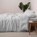 Natural Home Flax Linen Quilt Cover Set Dove Grey - Super King Bed