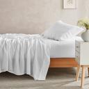 Natural Home Flax Linen Sheet Set White - Double Bed