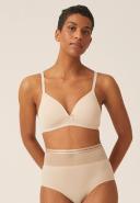 Naturana Soft & Seamless Wireless Padded T-Shirt Bra - Light Beige - 14B