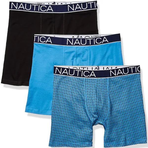Nautica Men's 3-Pack Classic Underwear Cotton Stretch Boxer Brief