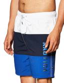 Nautica Men's Quick Dry Classic Logo Tri-Block Series Swim Trunk
