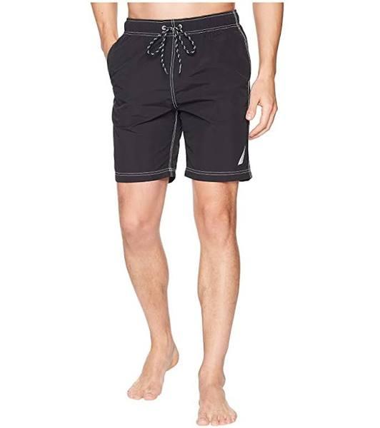 Nautica Mens Quick-dry Logo Swim Trunk Shorts (3XL, Black)