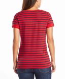 Nautica Women's Easy Comfort V-Neck Striped Supersoft Stretch Cotton T-Shirt
