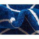 Navy Blue Trellis Frieze Rug 5x8