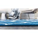 Navy Blue Trellis Frieze Rug 5x8