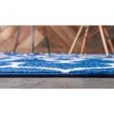 Navy Blue Trellis Frieze Rug 5x8