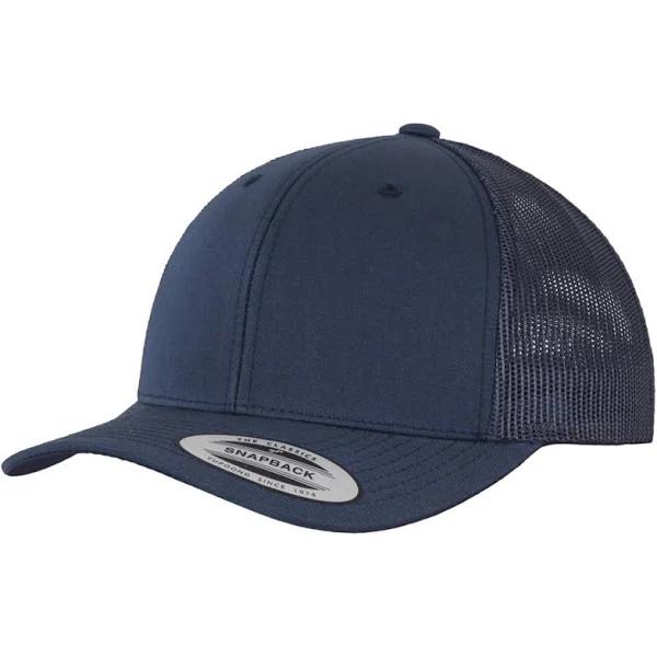 Navy Flexfit Retro Snapback Cap - Trucker