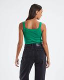 Neuw Womens Frenchie Rib Singlet Fern Green Size Large