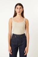 Neuw Womens Frenchie Rib Singlet Sand Size XL
