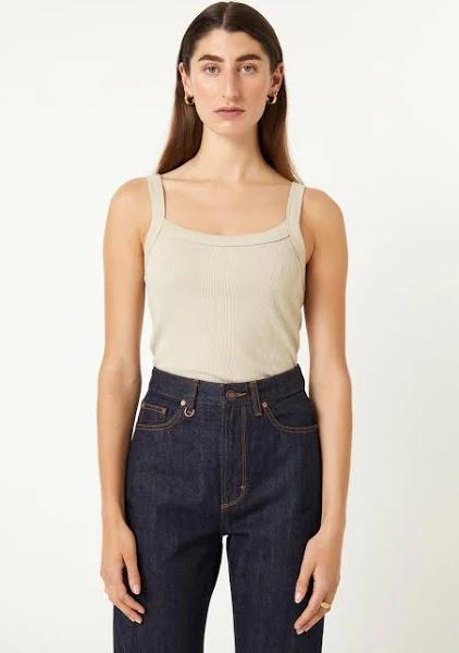 Neuw Womens Frenchie Rib Singlet Sand Size XL