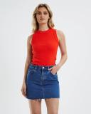Neuw Womens Jonesy Singlet Campari Orange Size XS