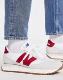 New Balance 237 Sneakers in White and Red