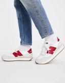 New Balance 237 Sneakers in White and Red