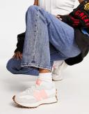 New Balance 327 Sneakers in Cream and Pink-White