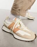 New Balance 327 Sneakers in Off White & Tan