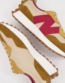New Balance 327 Trainers in Tan and Pink-Grey