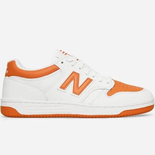 New Balance 480 Trainers in White and Orange