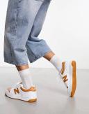 New Balance 480 Trainers in White and Orange